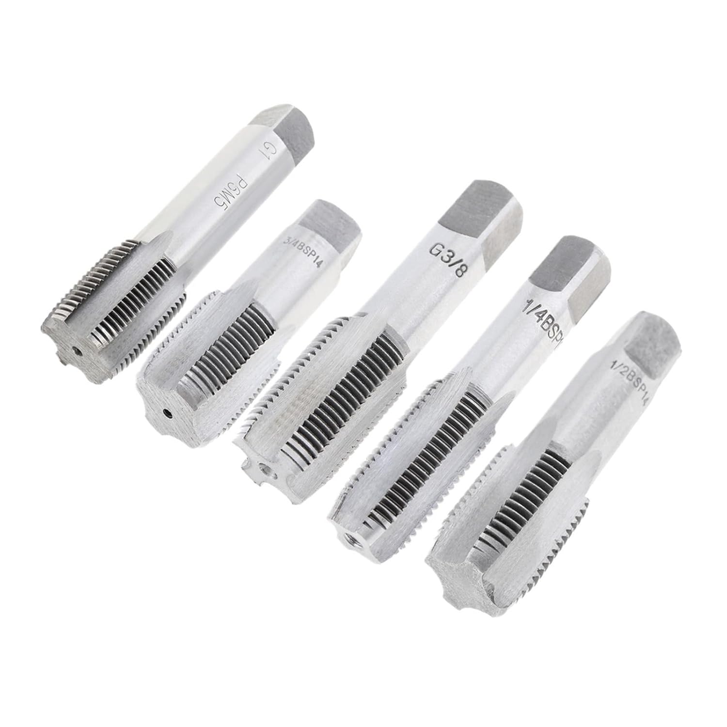 Drill Tap Bit Set, High Speed Steel Thread Tap G1-55 Degrees Attack Pipe Plate Hand Tapping Tool G Tap