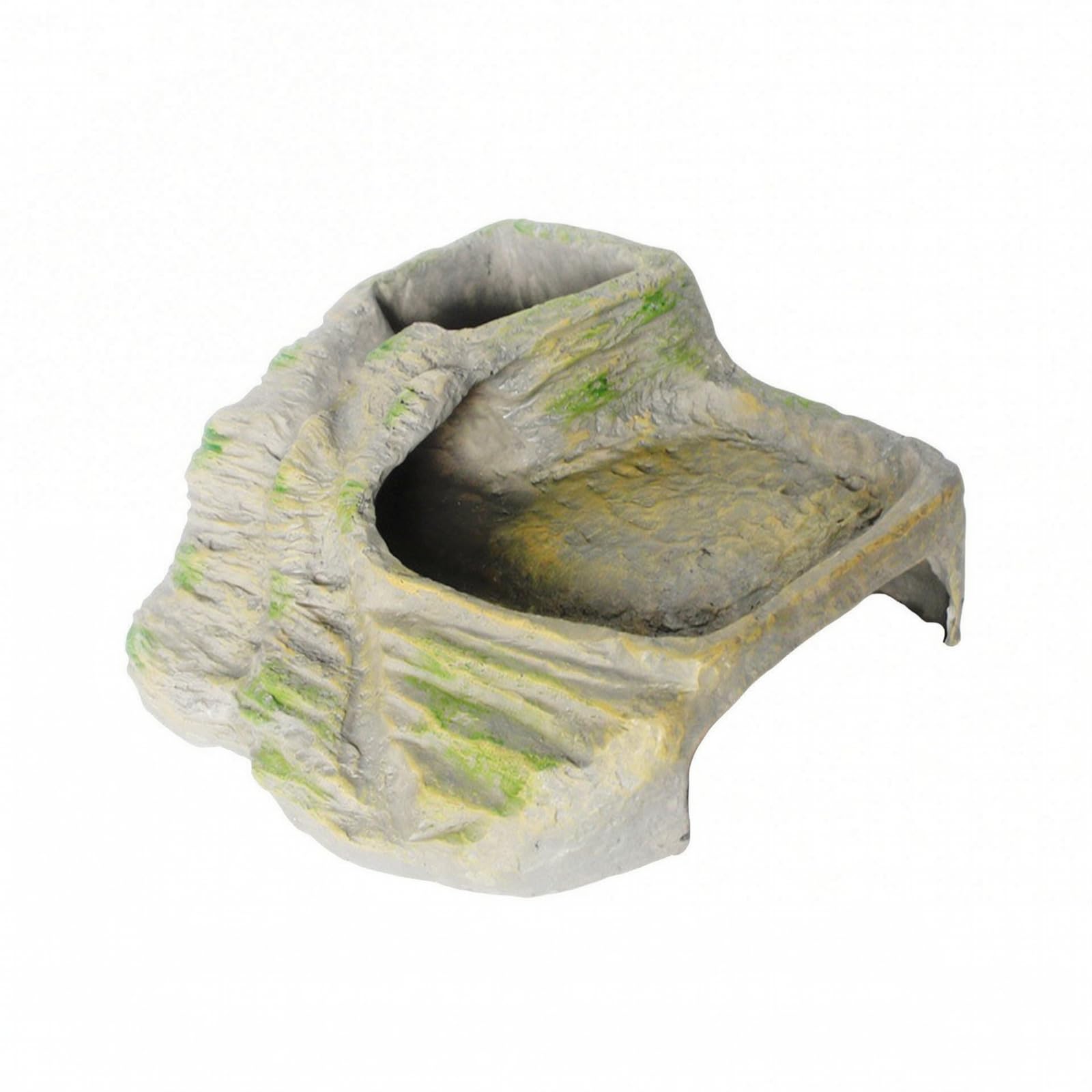 Piattaforma Basking con Rampe Multifunzione Roccia Decorativa con Gradini Aspetto Roccioso, C