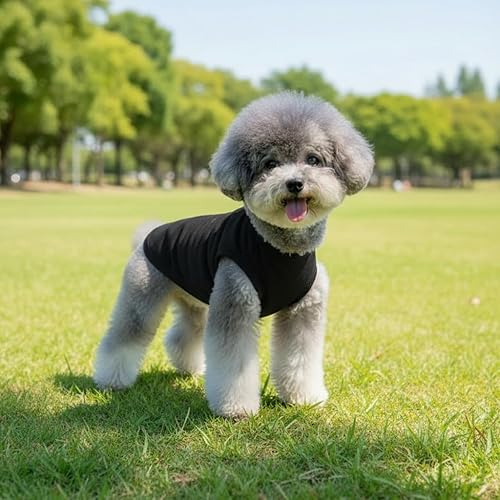 Miniatura 3 de Chol&Vivi Camisa para perro, 4 camisas de algodón en blanco aptas para perros de tamaño extra pequeño a extra grande, ropa sin mangas, suave y