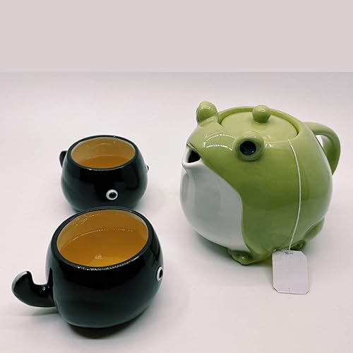 Miniatura 11 de SAN3293 Lindo Juego de Té y Taza de Mesa, Rana Padre e Hija, 600 ml  20.3 fl oz, 140 ml  45.1 fl oz