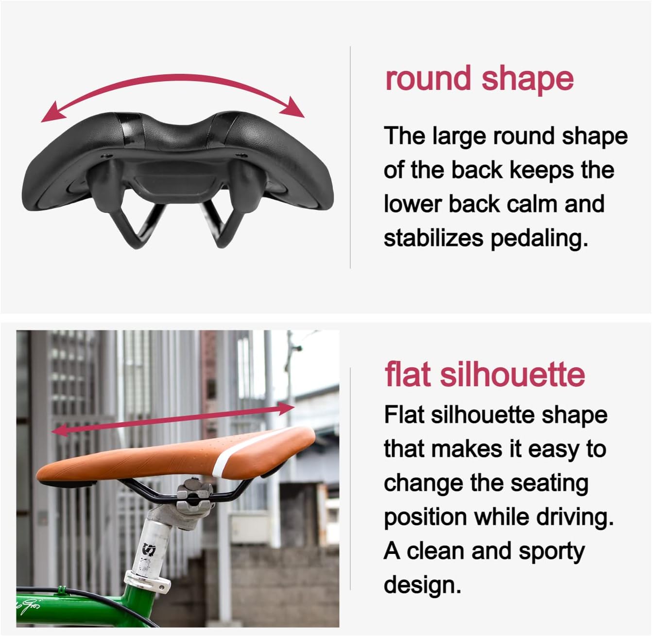 GORIX Bike Saddle Seat Comfortable Cushion with Rail Mountain Road Bicycle for Men and Women (A6-1)
