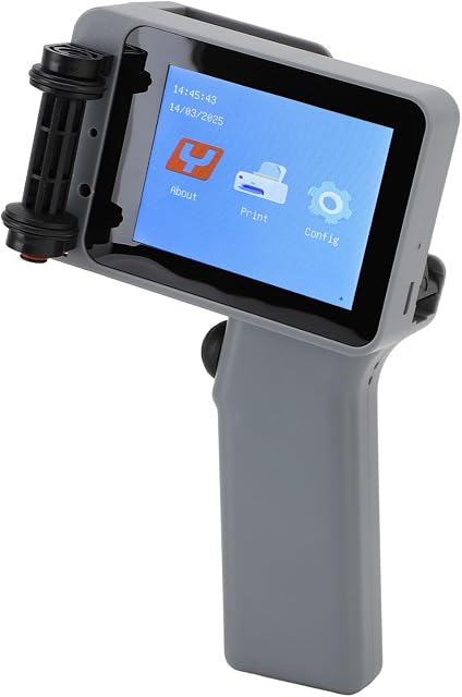 WALFRONT Handheld Inkjet Printer Gun Portable 4.3 Inch HD LED Touchscreen for Printing Text, Numbers, Symbols, QR Codes, Barcodes, Images, Date, Time and Labels