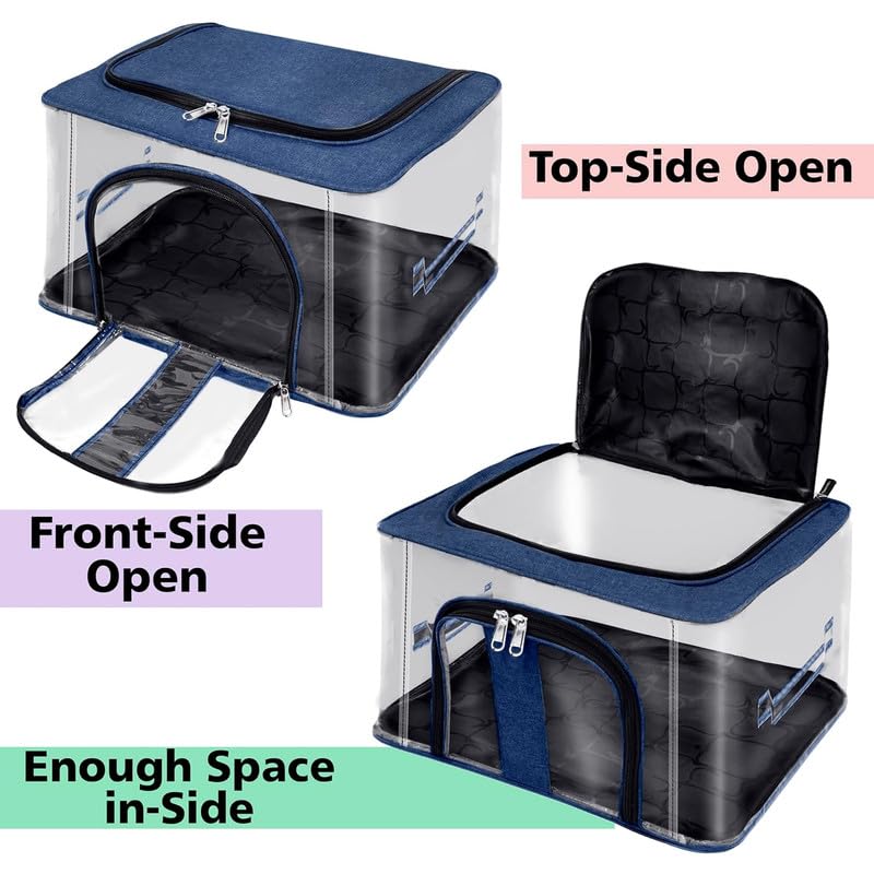 Image of Shibui Storage Bags With Cover And Double Zipper Closure For Clothing Protector Wardrobe Organiser.Navy(pack of 6)