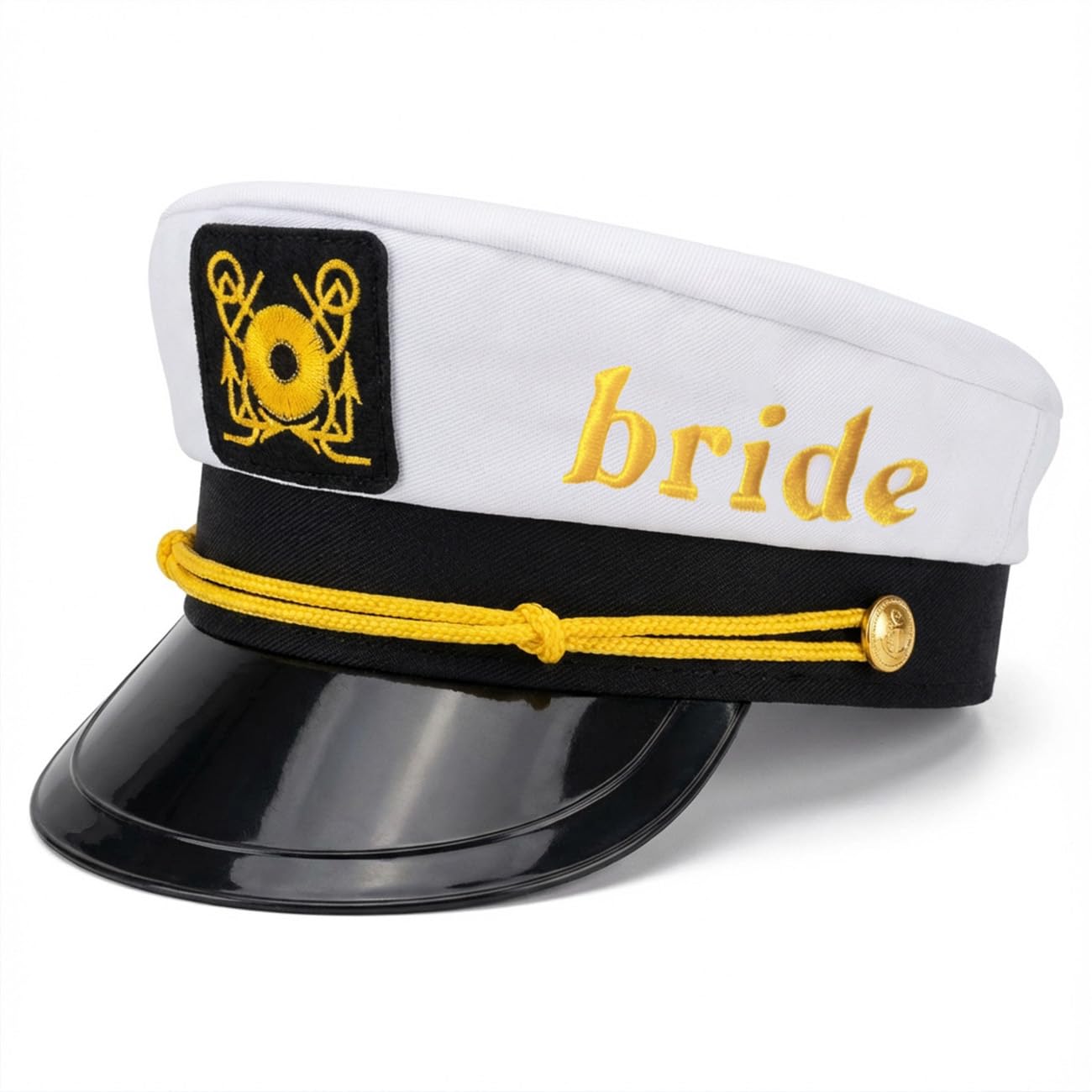 Tbay Bachelorette Party Bride Captain Hat - Bride to Be Nautical Hat for Bridal Shower Bachelorette Wedding Celebration (White- Bride)