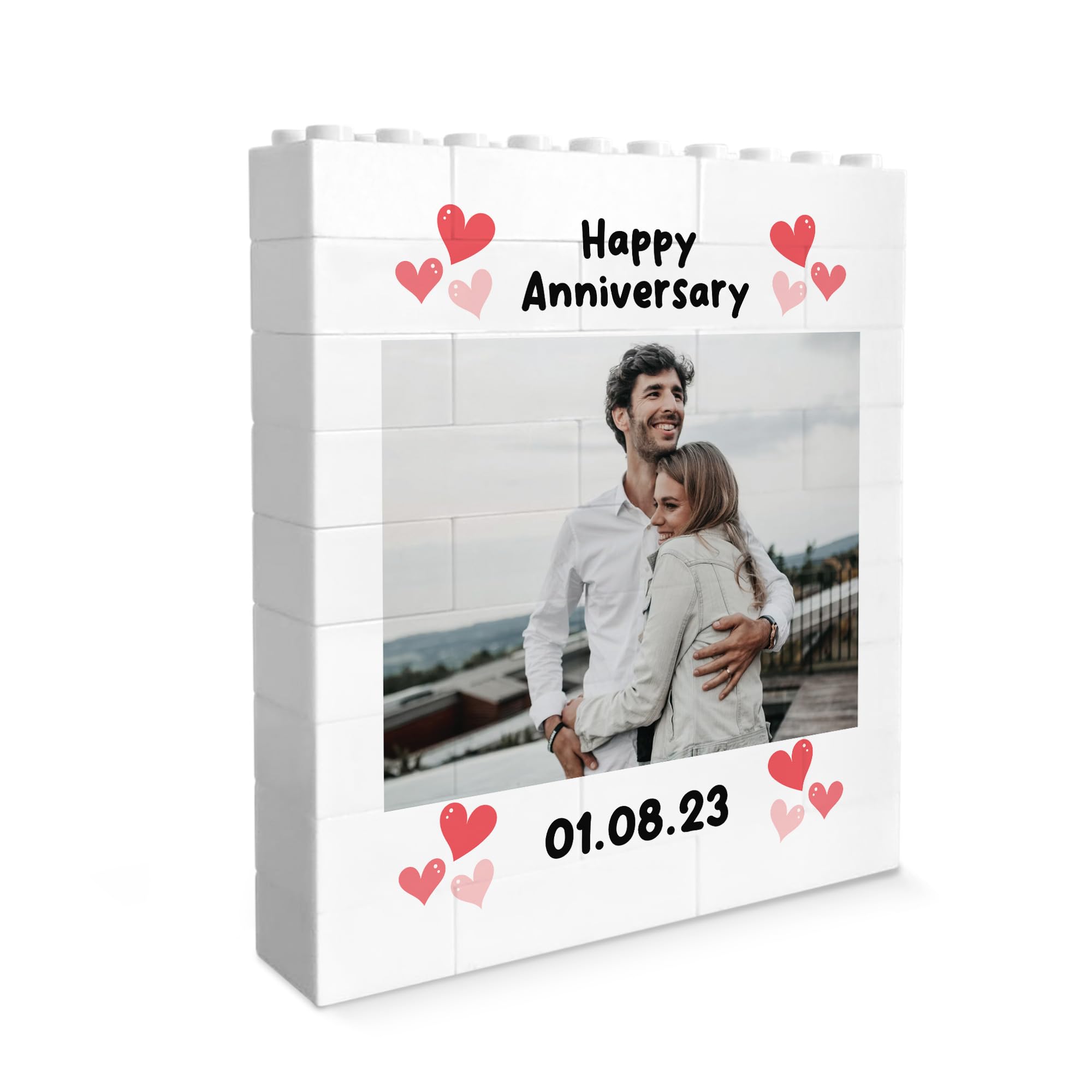 Red Ocean Personalised Photo Bricks, Couple Photo Plaque, Gift For Anniversary, Couple Gifts, Building Bricks, Gift, For Him Her, Boyfriend, Girlfriend, Husband And Wife