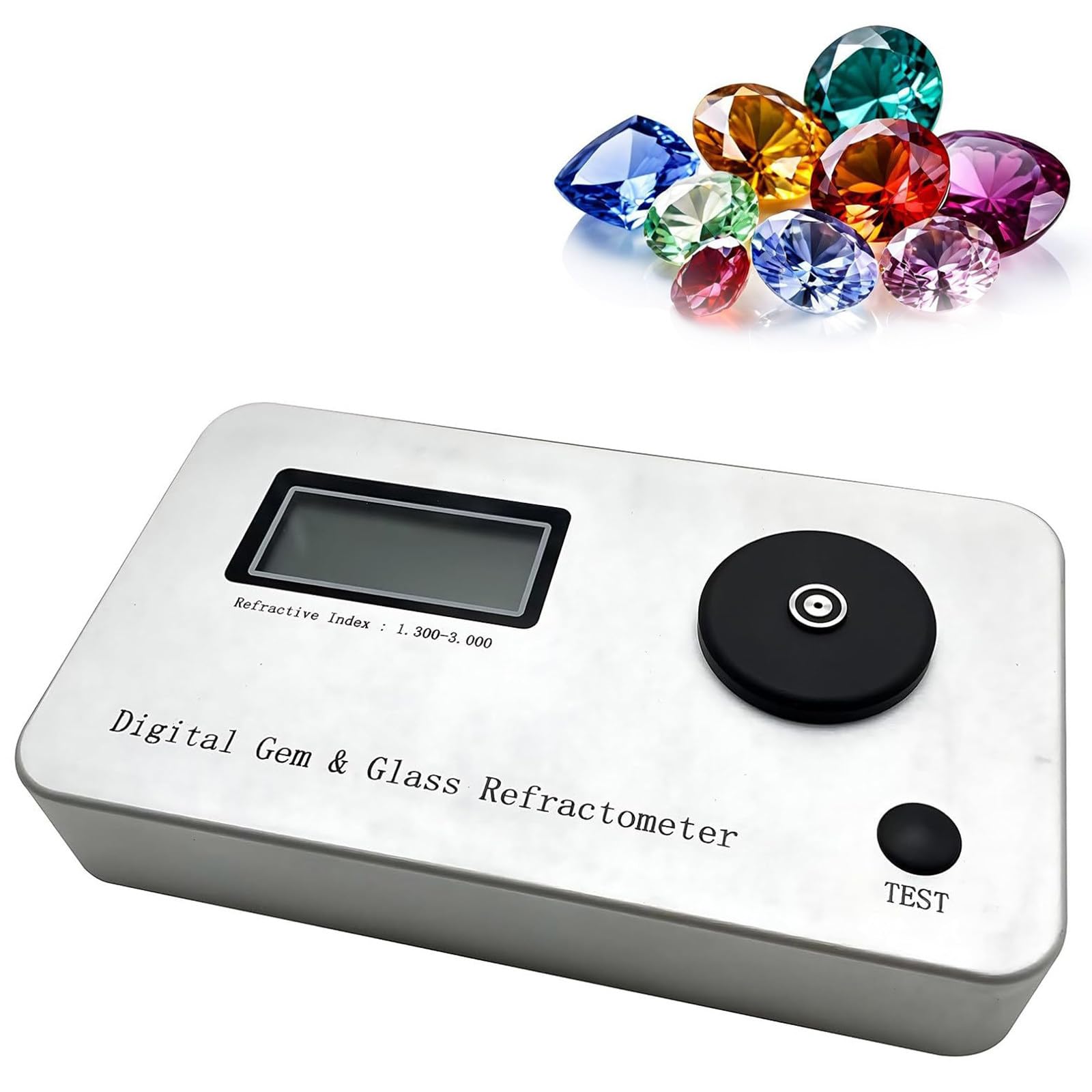 Refractómetro digital para gemólogos, probador de joyas de alta precisión de medición del índice de refracción 1.300-3.000, diseño portátil, herramienta de prueba de precisión