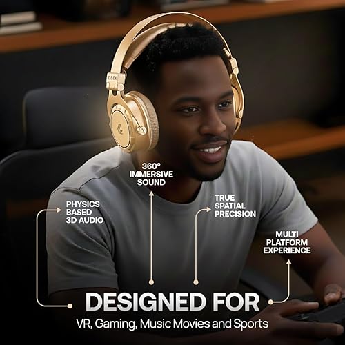 Miniatura 5 de CEEK Auriculares inalámbricos Bluetooth sobre la oreja con cancelación de ruido, sonido envolvente de 360, diseño plegable y micrófono desmontable,