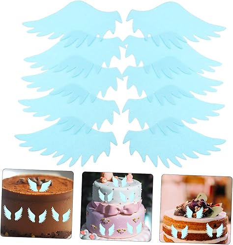 Miniatura 8 de Artibetter Decoración para cupcakes de papel de arroz para cumpleaños, decoración de postre, adorno de pastel, alas de ángel, púas de magdalenas,