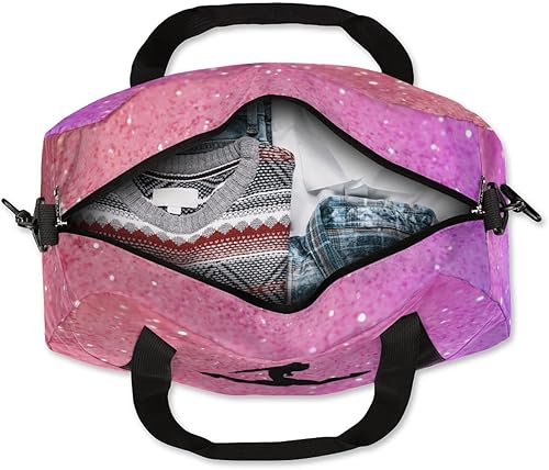 Miniatura 5 de Bolsa de baile personalizada para niñas, bolsa de lona deportiva personalizada, bolsas de fin de semana, bolsa de viaje con purpurina de acuarela,