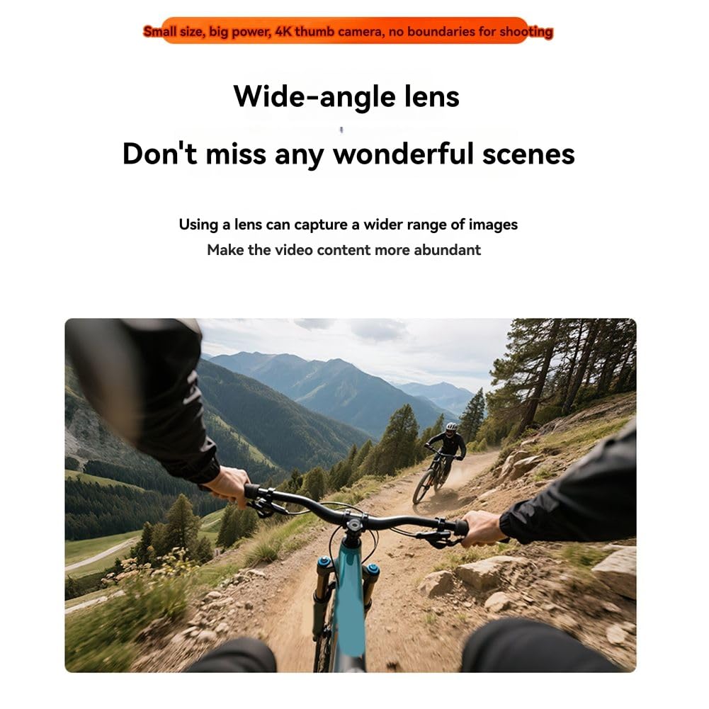 Sporty na świeżym powietrzu 4K mini kciuk kamera WiFi szerokokątny obiektyw monitorowanie zwierząt do rowerów, motocykli,