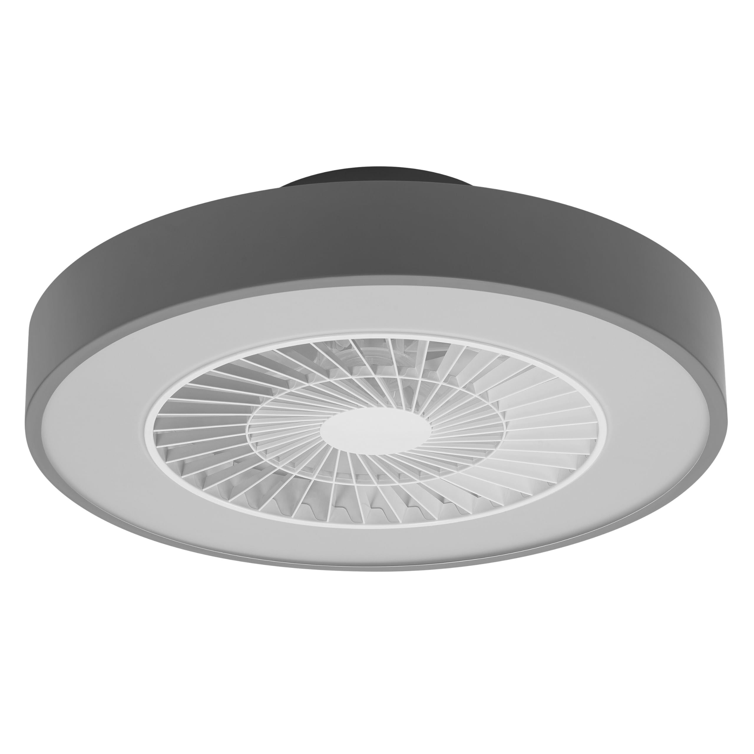 Osram WiFi Ceiling Fan with LED Lighting, Warm White to Daylight White, 2500 Lumens, WiFi Control and Remote Control, Dimmable, 78W, Grey
