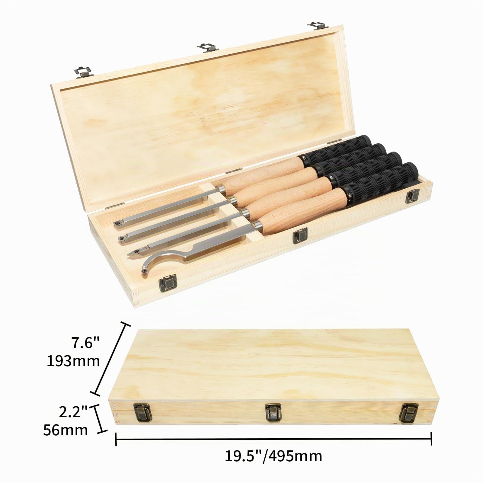 46.5cm Outils de Tournage sur Bois, Outils de Tour au Carbure avec Forme de Diamant, Pour les Amateurs de Bois.(4WA)