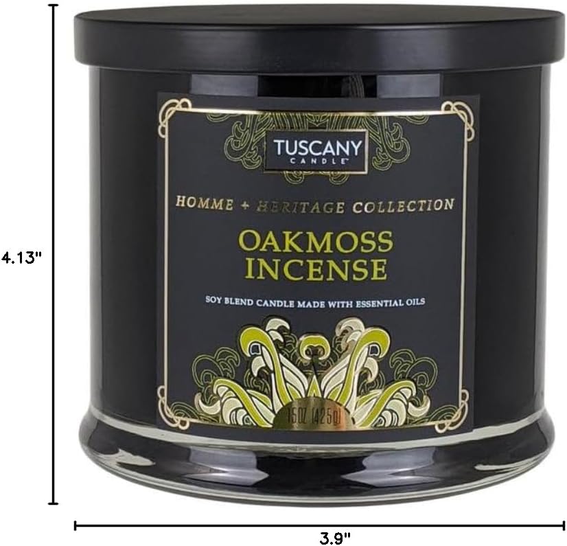 Tuscany Candle Oakmoss Incense Scented Jar Candle, 15 oz – Homme + Heritage Collection
