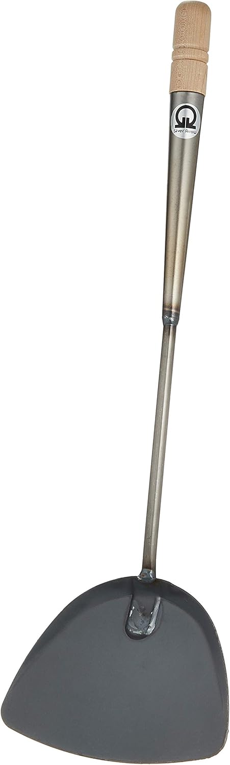 Endo Shoji ATY14001 Professional Chinese Spatula, Large, Width 5.1 x Depth 3.9 x Handle Length 13.2 inches (130 x 100 x 335 mm), Iron, Made in Japan