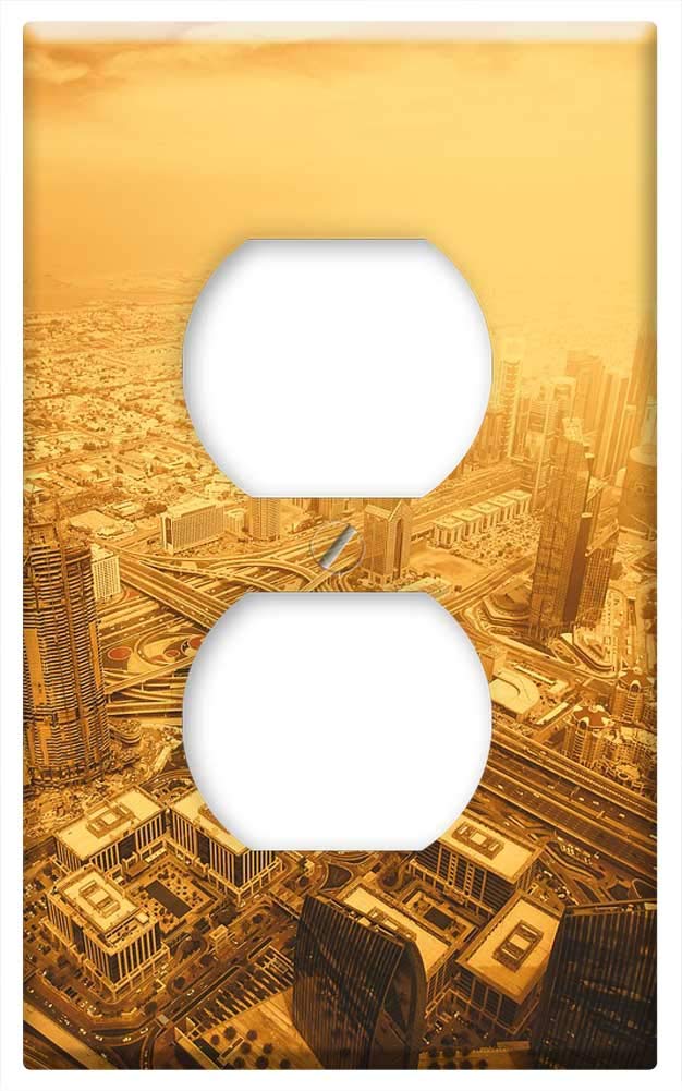Switch Plate Outlet Cover - Dubai Emirates View Landscape Gold Skyline Arab