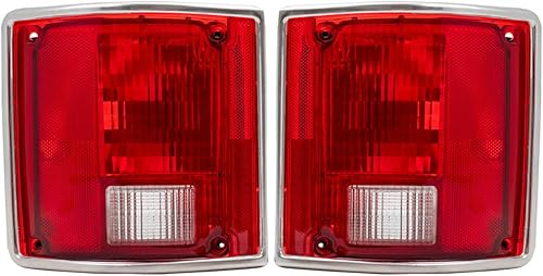 Brock Juego de luces traseras de repuesto para conductor y pasajero con moldura cromada, compatible con camioneta SUV 73-91 5965771 5965772