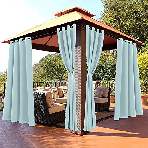 MetDeals Waterproof & Sun Blocking (85-90%) Indoor & Outdoor Semi Blackout Eyelete Curtains Used for Bedroom Living Area Verendas Play are Etc (Sky Blue 4.5 X 9 Feet) Pack of 2 Piece-image-37