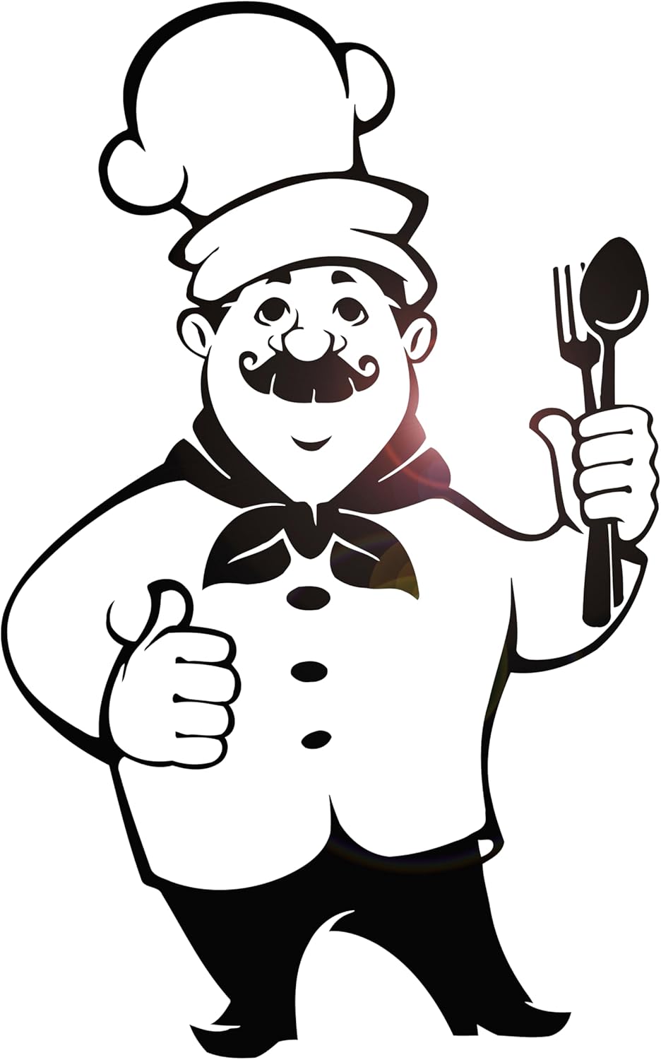 Large Vinyl Wall Decal Chef Cooking Restaurant Menu Food Hat Cutlery Kitchen Decor Stickers Mural (g2284) black