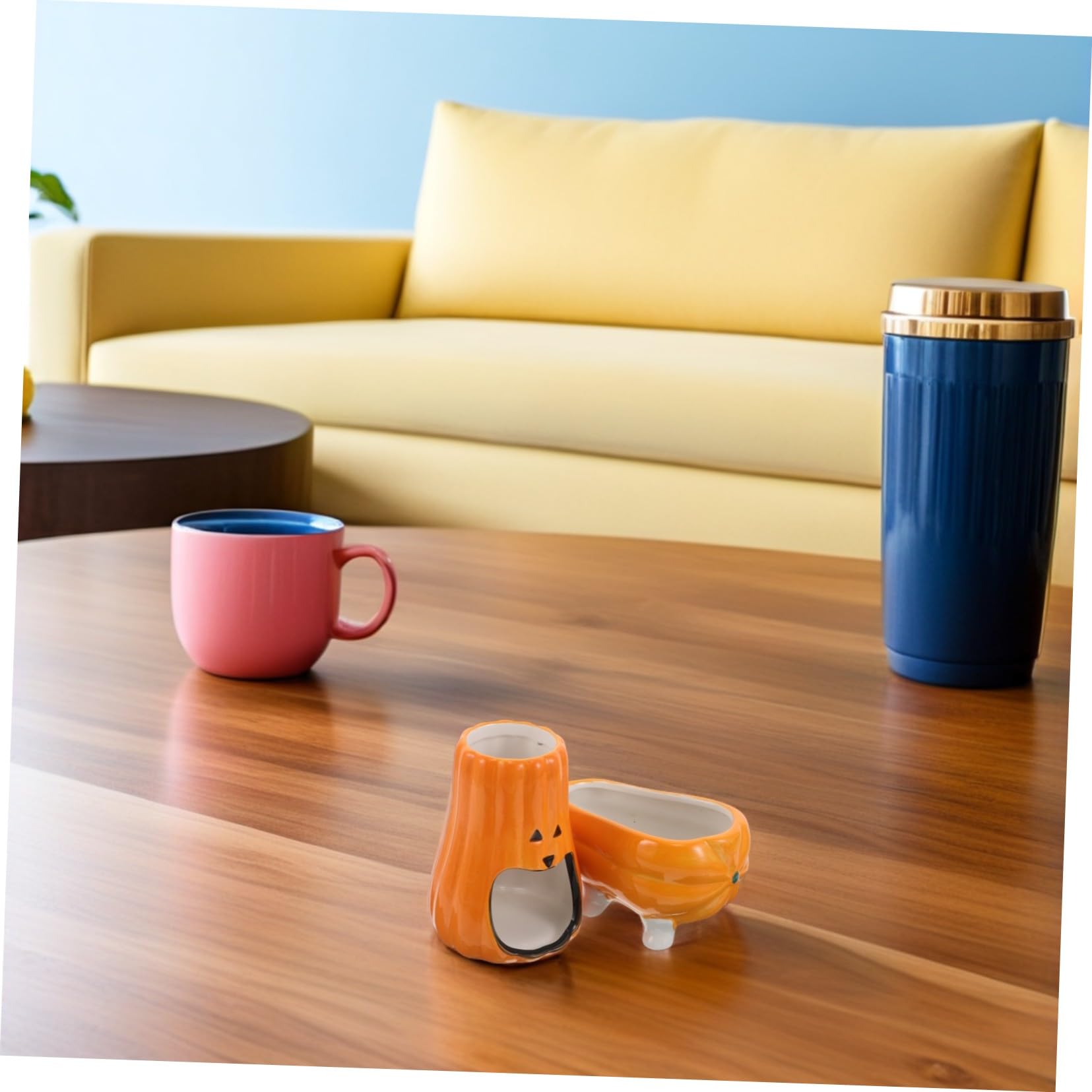 Toddmomy Support pour Distributeur Eau Céramique Forme de Citrouille Base Élargie Antichute Porte-Bouteille pour Hamsters Gerbilles Souris et Petits Rongeurs