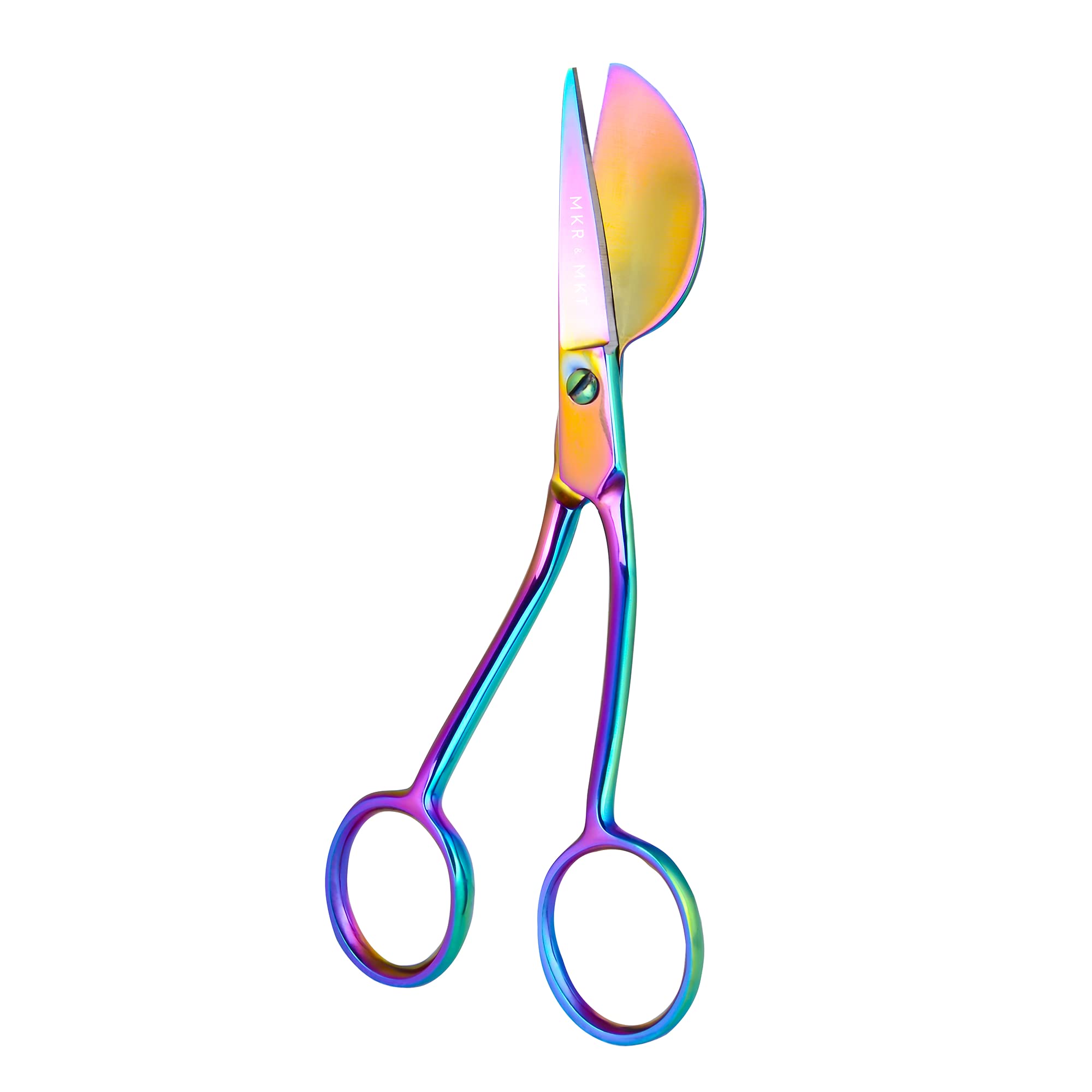 Applique Pelican Duckbill Blade 5.8 pulgadas – Tijeras de mango curvo doblado doble con funda de bolsa para bordado, tela, hilo, tejer, costura, artes y manualidades (arcoíris) | Bordado a máquina, costura y acolchado, corte de precisión para tela e hilo,
