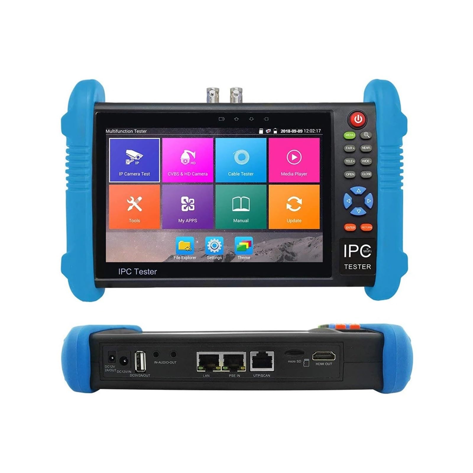 Tester IP CCTV 7 Pollici 4K IP 8MP Monitor Analogico For Telecamera Test AHD TVI CVI Tester For Cavi Di Rete Con Tester Di Protezione Di Sicurezza(TI-9698PS-CADHS)