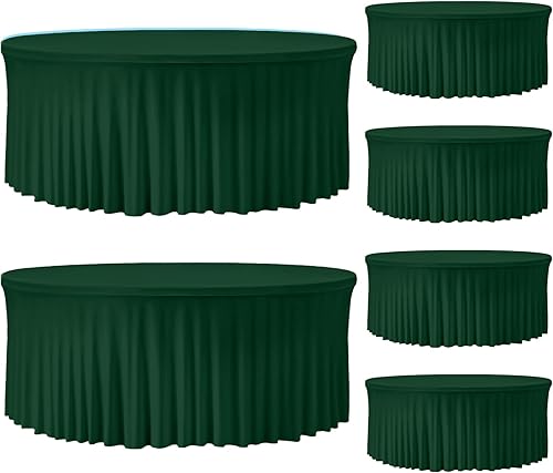 Miniatura 98 de Mantel redondo de 60 pulgadas blanco con borde elástico – Mantel ajustado sin arrugas y lavable para mesa redonda de 5 pies, mantel reutilizable