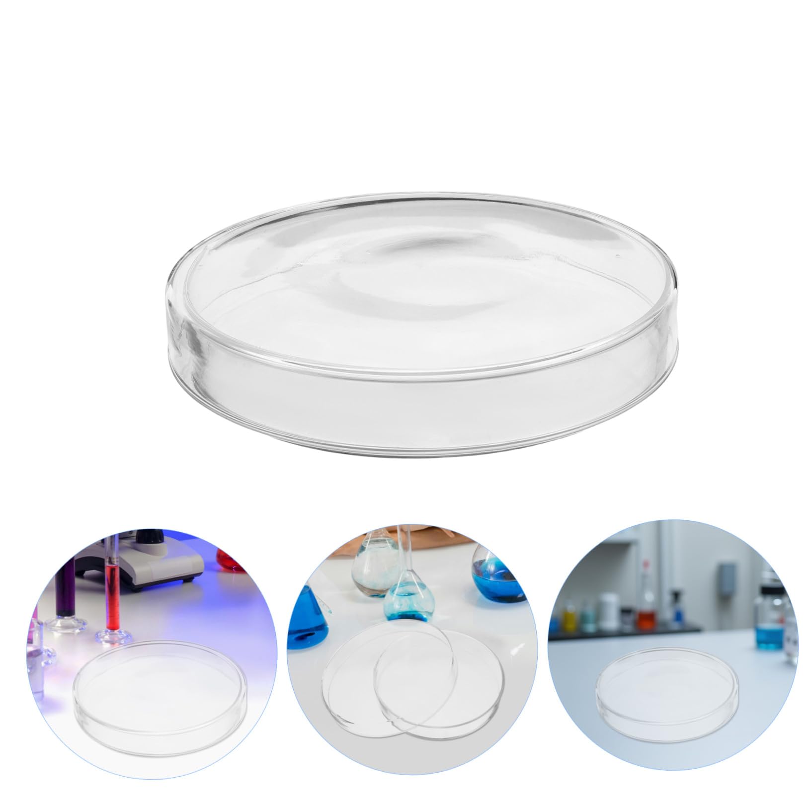 Placas de Petri de Vidrio Borosilicato con Tapa Resistentes Altas Temperaturas Autoclavables para Celular y Microbiológicos Laboratorio