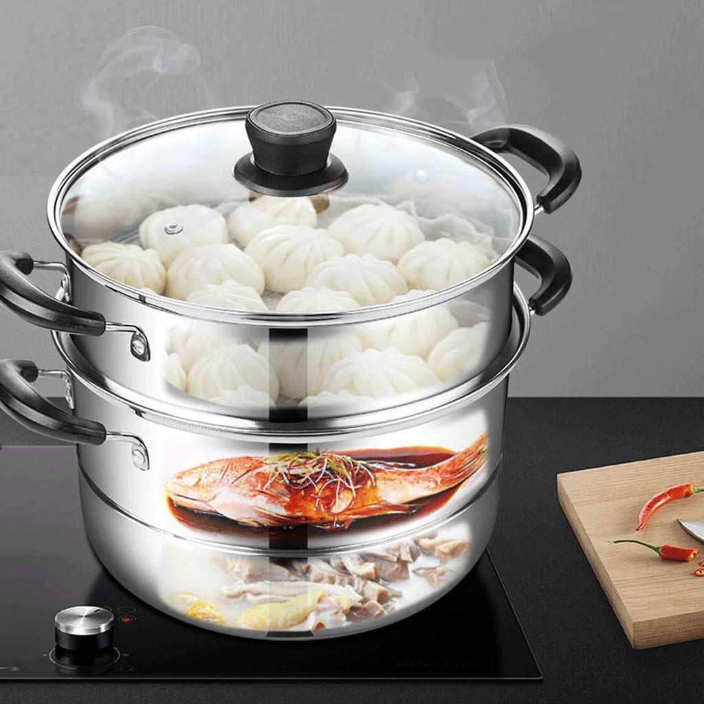 Vaporera Universal de Acero Inoxidable con Tapa, Vaporera Multiusos de Acero Inoxidable con Tapa Utensilios de Cocina