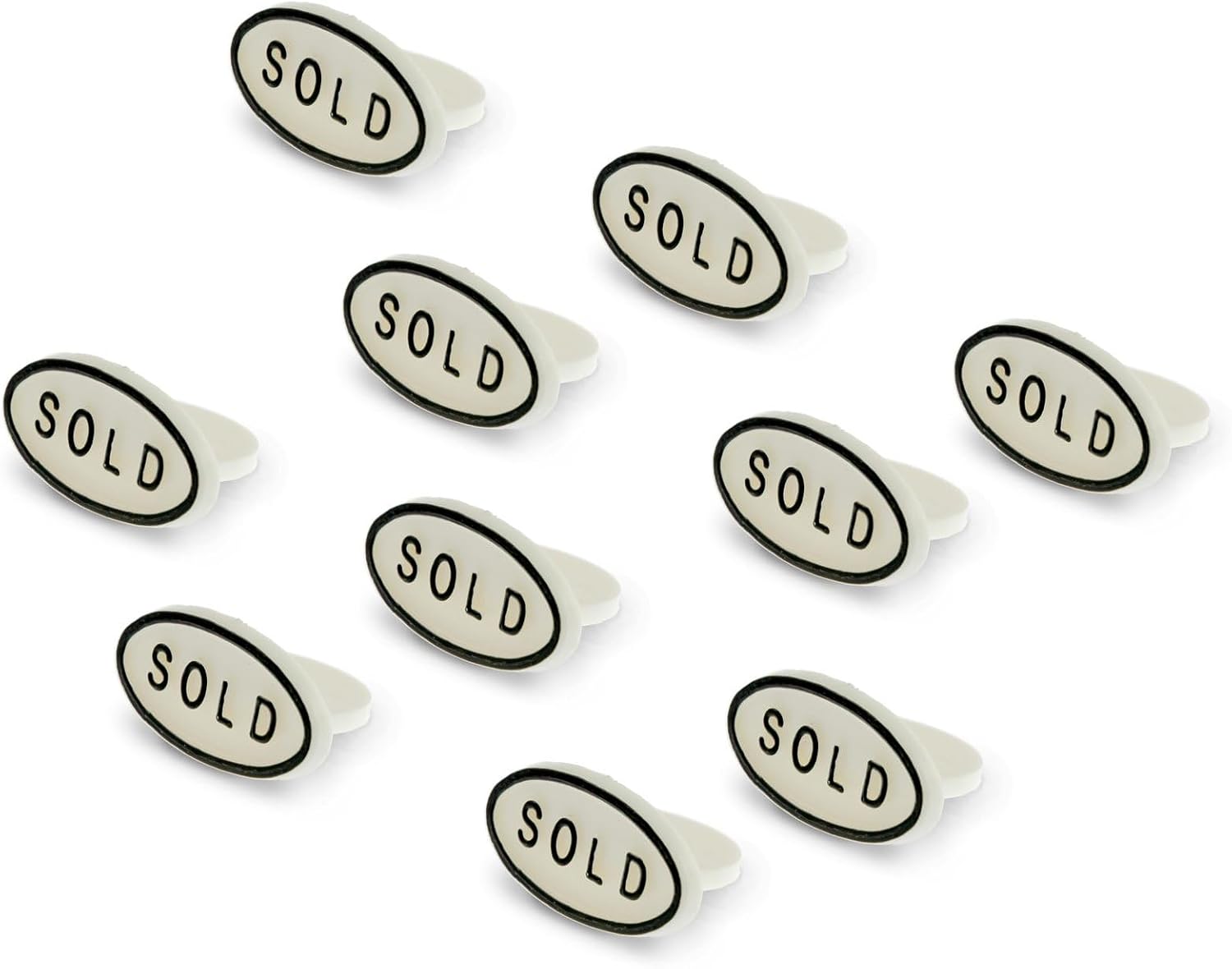 JewelrySupply White "Sold" Signs for Ring Displays Slotted Trays and Jewelry Boxes - 10-Piece Set