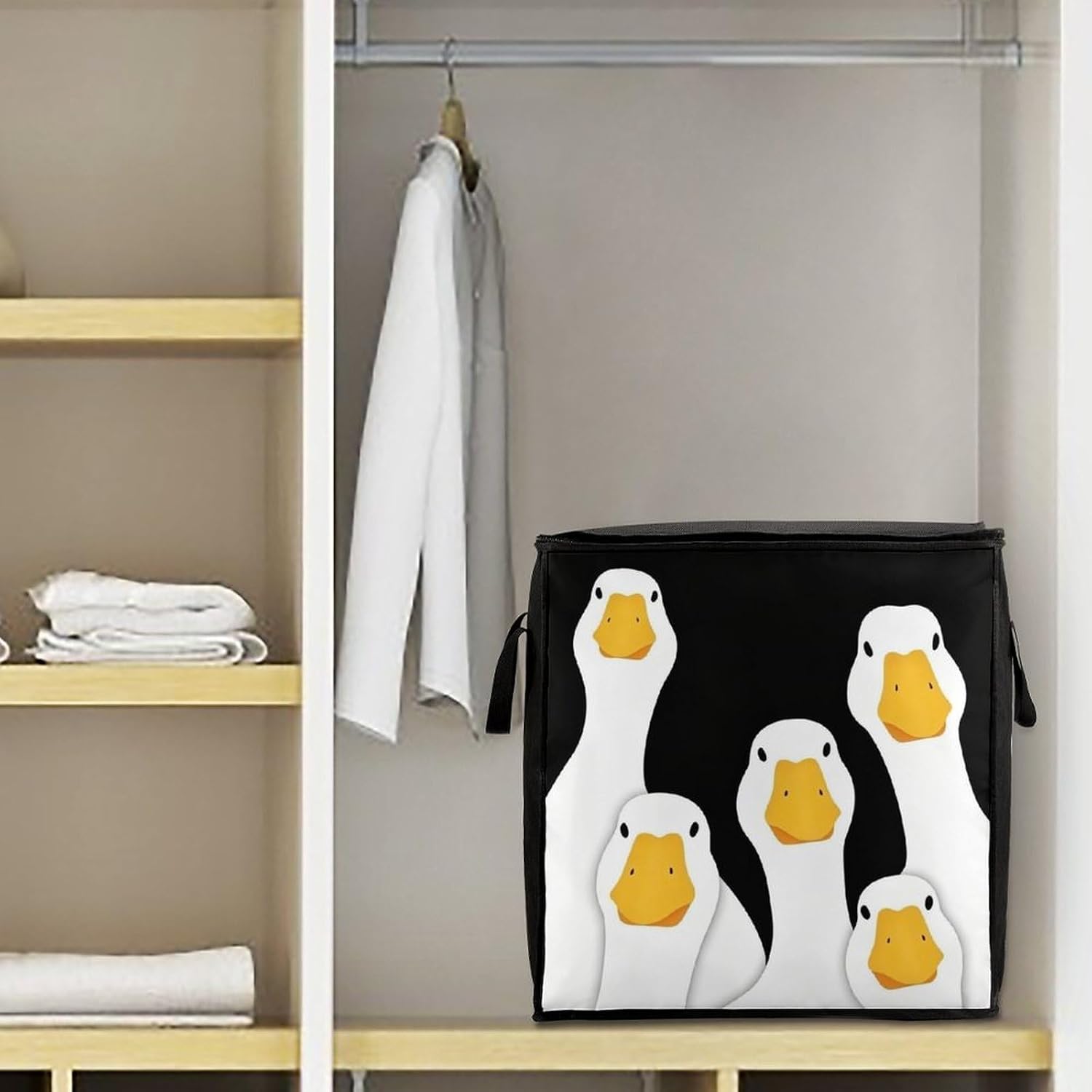 Funny Duck Comforter Storage Bag Moving Bag | Clothes Storage Bins-70L,Moving Bag With Dual Handles For Easy Carrying, Zipper Design Durability for Home,Bedroom,Closet