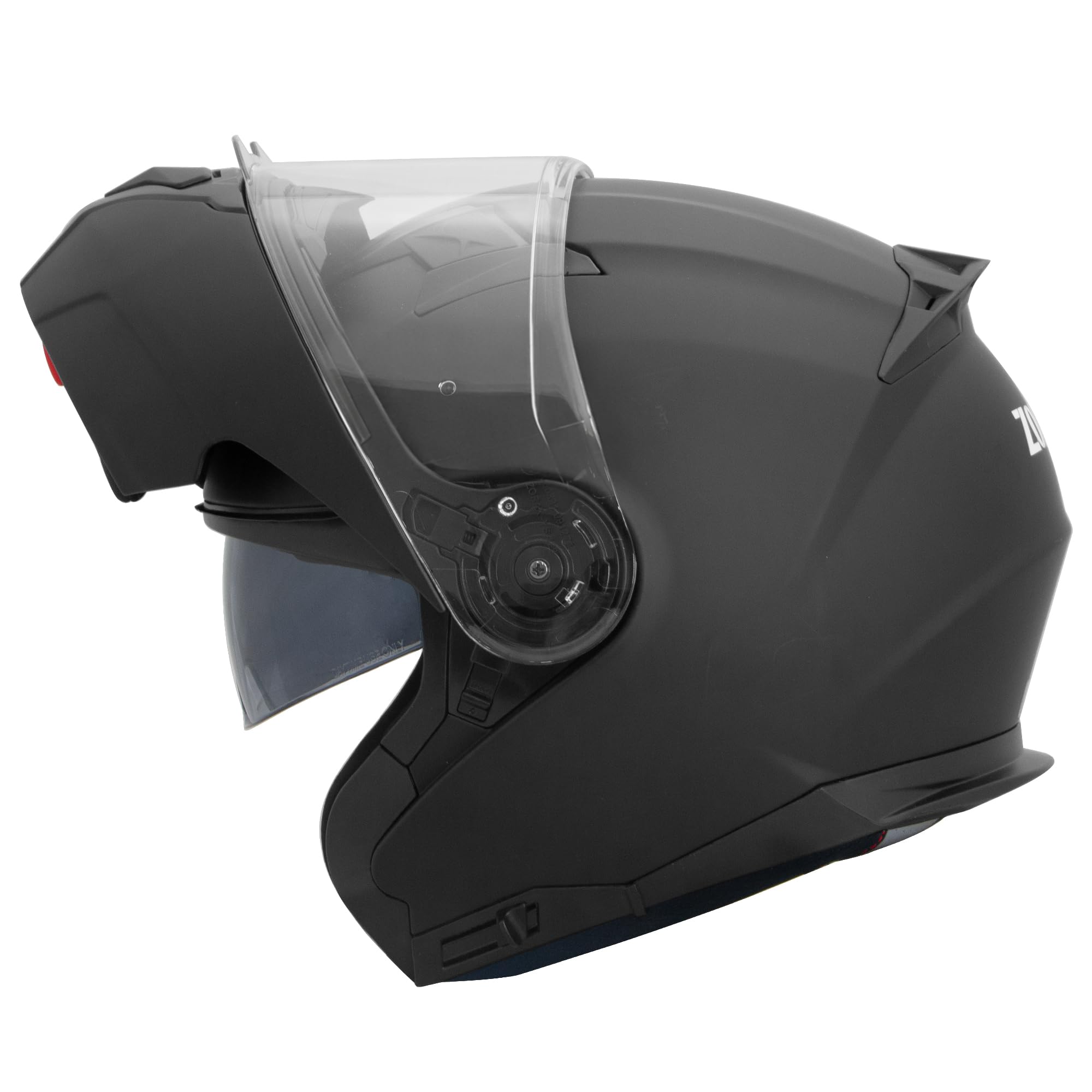 Zorax ZOR-729 Flip Up Helmet With Double Visor Motorbike Ece 2206 Approved - Matt Black M(57-58cm)