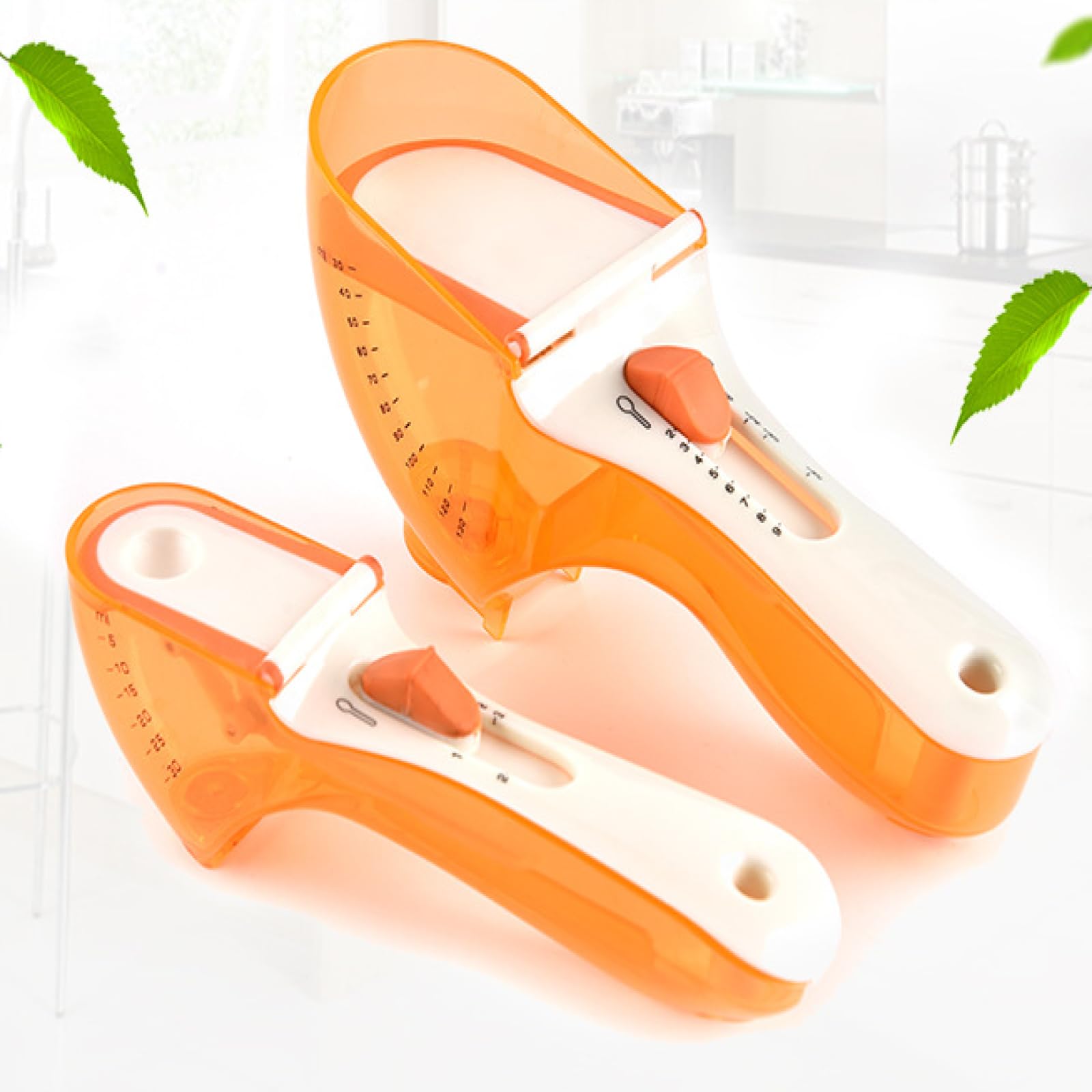 Cuillère à mesurer réglable avec gravure, cuillère à pâtisserie magnétique for lait en poudre, cuillère à mesurer en plastique/23 (Size : Size measuring spoon set of 2 (color box))