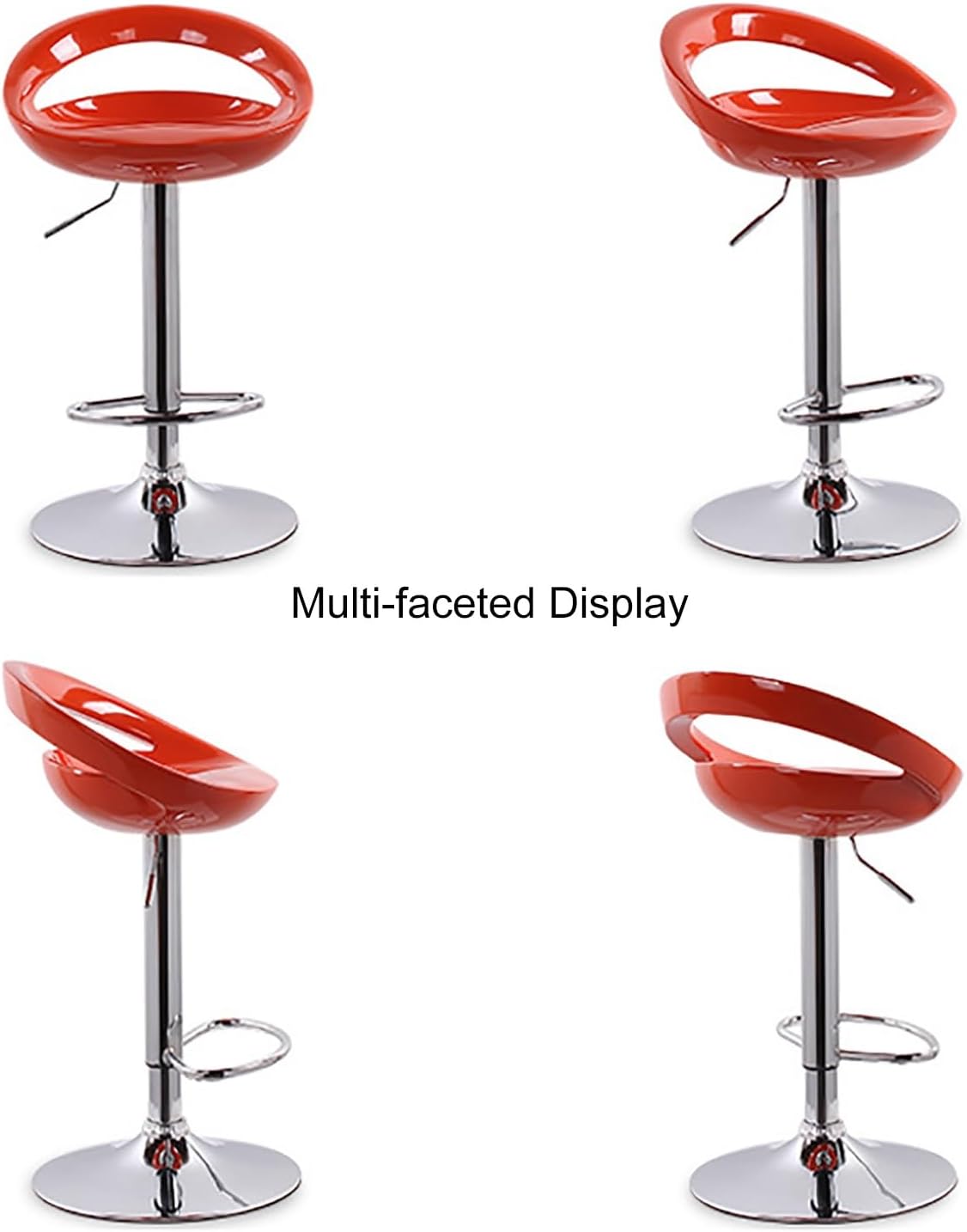 Bar Stools Set of 2 Adjustable Height Bar Chairs Pair Swivel Bar Stools Breakfast Bar Stools for Kitchen Island Counter Stool Capacity 400 lbs (Color : Silver)