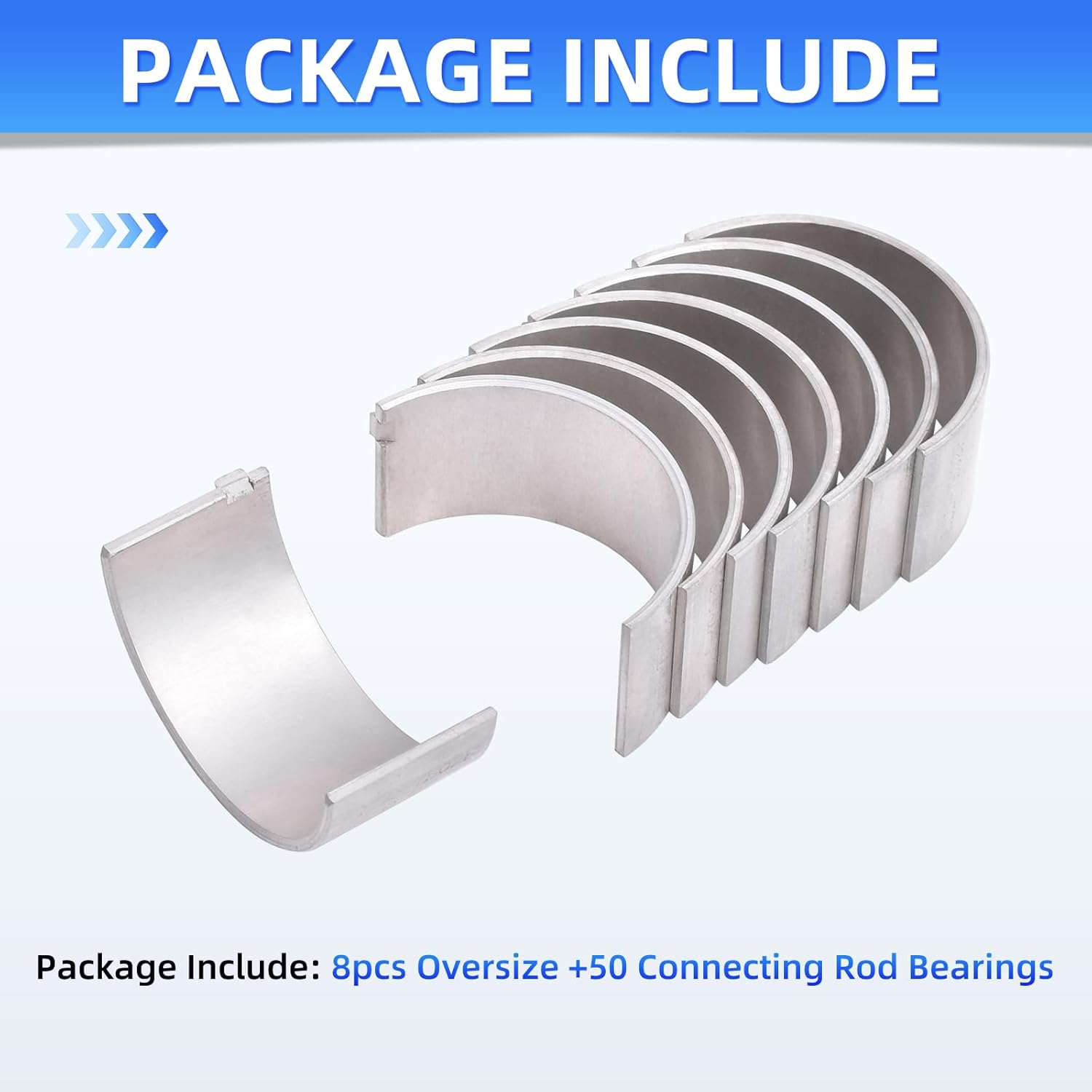 8pcs +50 31.5mm Connecting Rod Bearing Kit for Honda CBR 600 RR 2003-2018 CBR600RR F5 / CBR 650 F 2014-2018 CBR650F, 13224-MFJ-D01 13224MFJD01