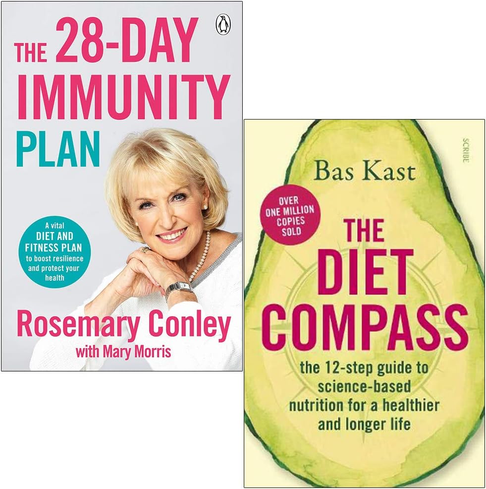 The 28-Day Immunity Plan By Rosemary Conley & The Diet Compass By Bas Kast 2 Books Collection Set