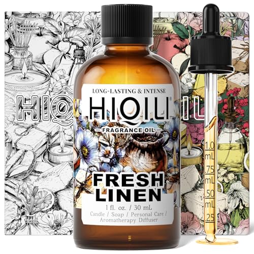 HIQILI Fresh Linen Fragrance Oil for Candle & Room Spray Making Add to Dryer Balls Freshie Scents for Essential Oils Diffuser - 1 Fl Oz