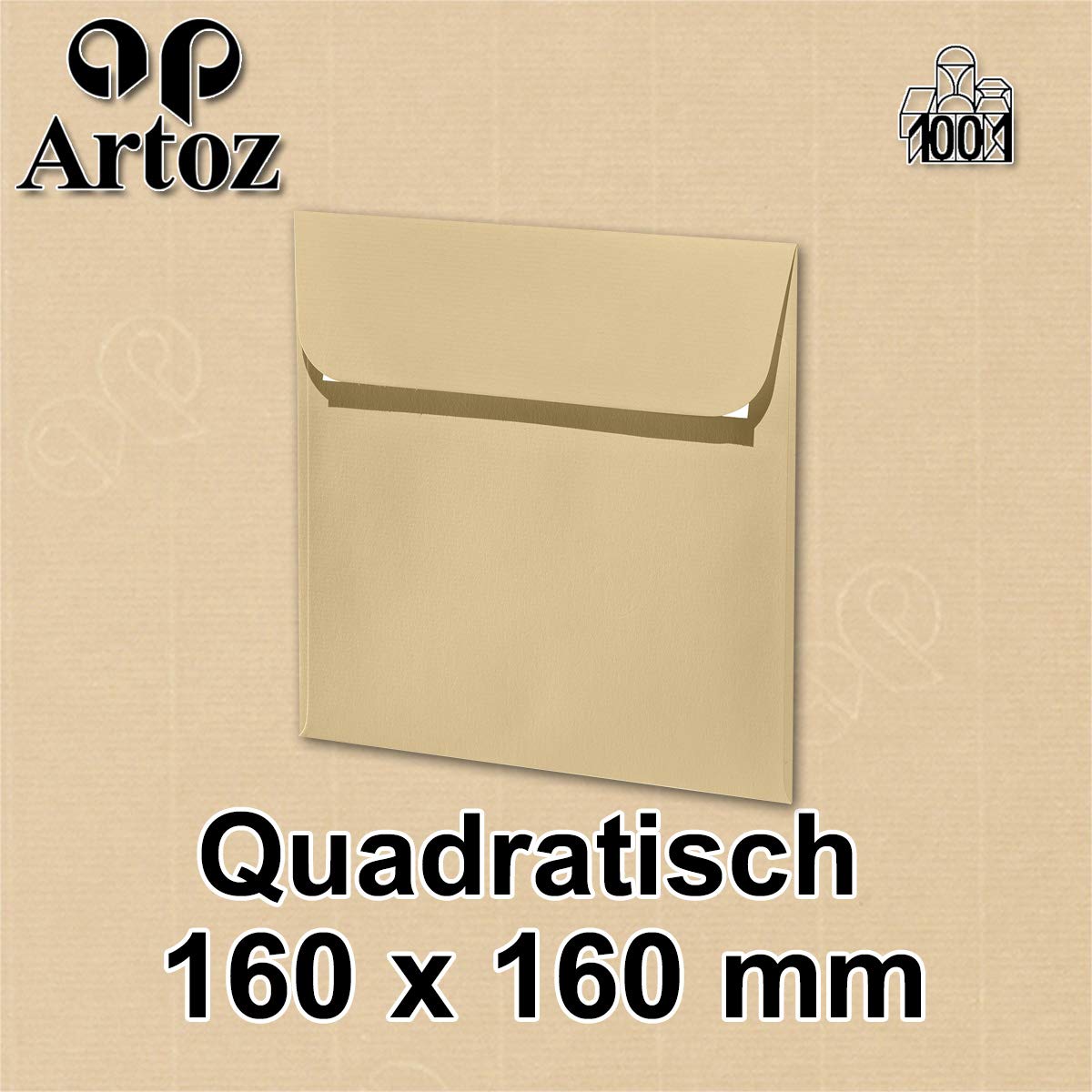ARTOZ 75 x kwadratowe koperty baileys (kremowe) 100 g/m² - 16 x 16 cm - koperta bez okienka - koperty z klejem