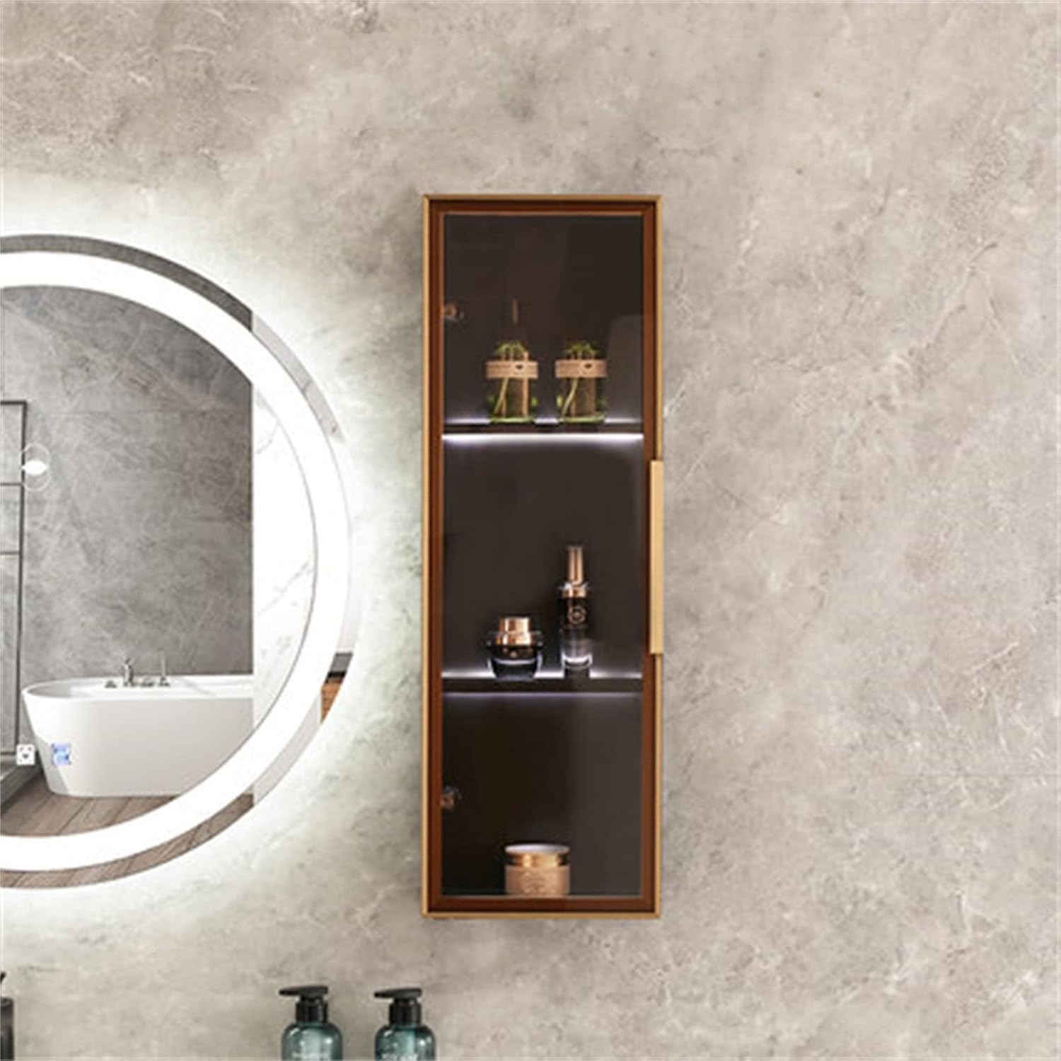 ウォール収納キャビネット トイレの壁の上のバスルームのバスルームの側面の狭いキャビネットの壁のキャビネットを搭載 バスルーム リビン