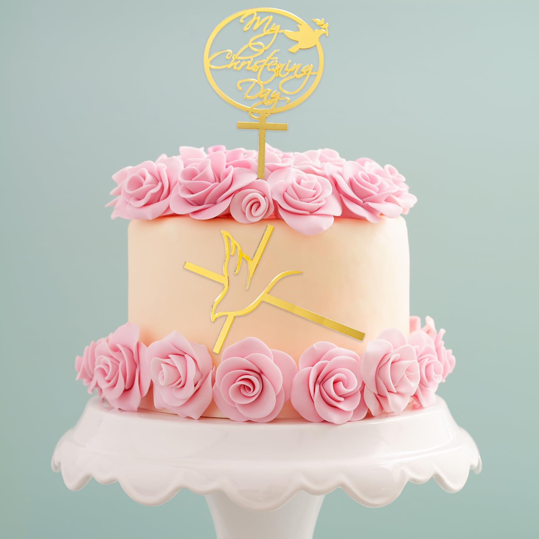 Christening Cake Topper & Cross Cake Topper Christening Cake Decorations for Girls Boys Acrylic Baptism Cake Toppers for Christening Cake Decorations - Image 4