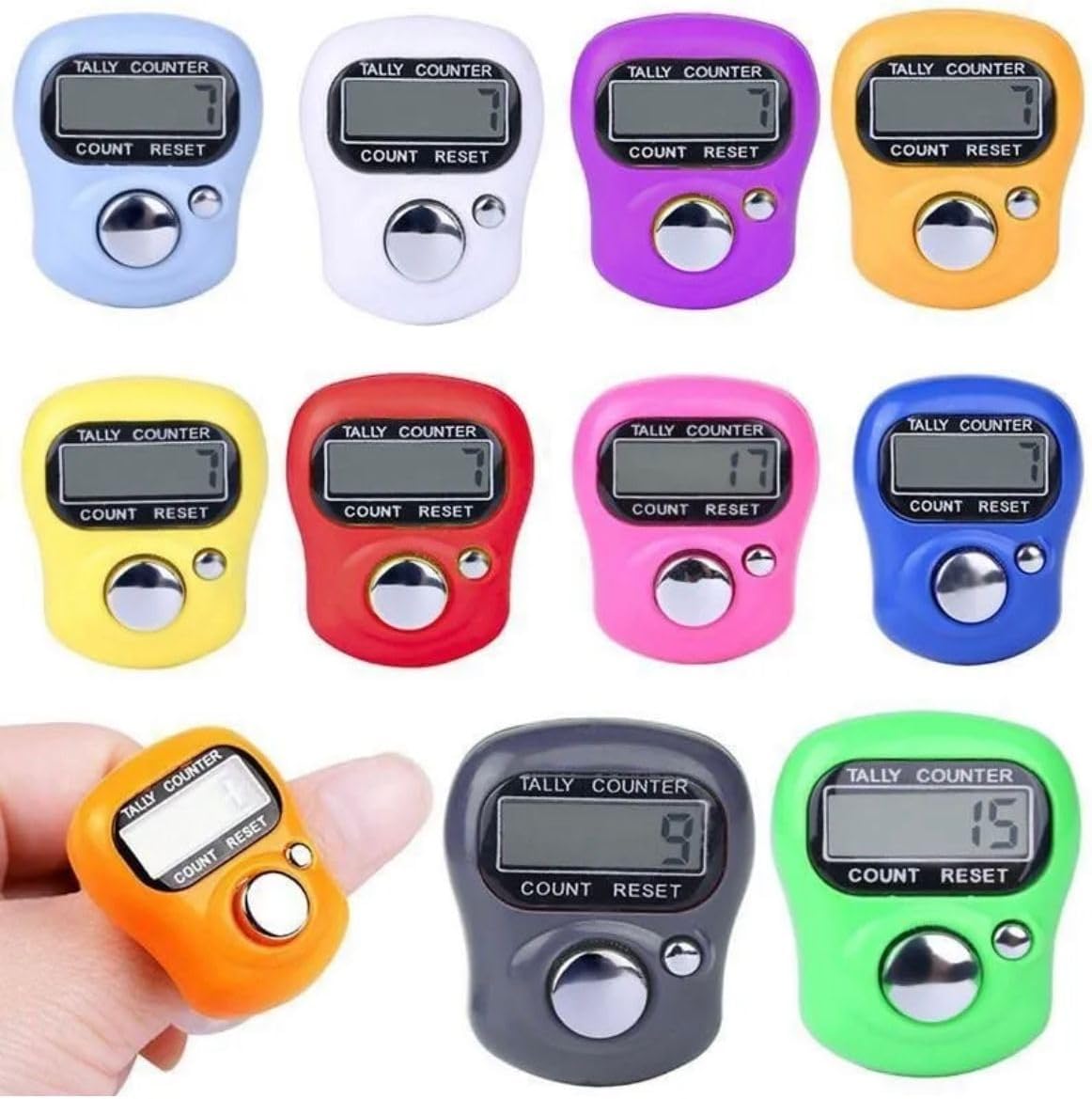 10 x Ring Tally Counter Finger Hand Digital Electronic Security LED Tasbeeh Tasbih