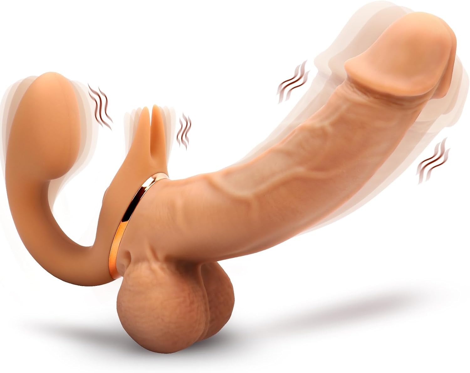 Strapless Strap On Double Ended Dildo Female Sex Toy with 9 Modes Penis, Realistic G Spot Silicone Dildo Vibrator Clitoral Stimulator Anal Butt Plug, Adult Sex Toys for Women Lesbian Couples