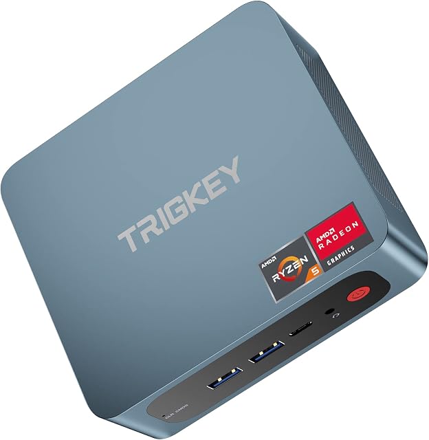 TRIGKEY 6 Core 12 Thread Mini Computer W11 Desktop PC Ryzen 5 5560Up to 4.0GHz16G DDR4+500G NVME SSD 35W TPD Micro PC | 6Core 1600MHz HD graphics | WIFI-6E | BT 5.2 | Dual HDMI | Type-C | W11