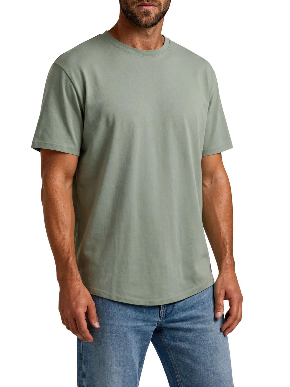 Only & Sons Tshirt Herren Regular Fit ONSJEFF LONGY 5er Set Pack lang geschnitten Rundhals Kurzarm Sommer Tee Shirt Basic Schwarz Weiß Blau Beige Grau Grün S M L XL XXL 3XL - 4