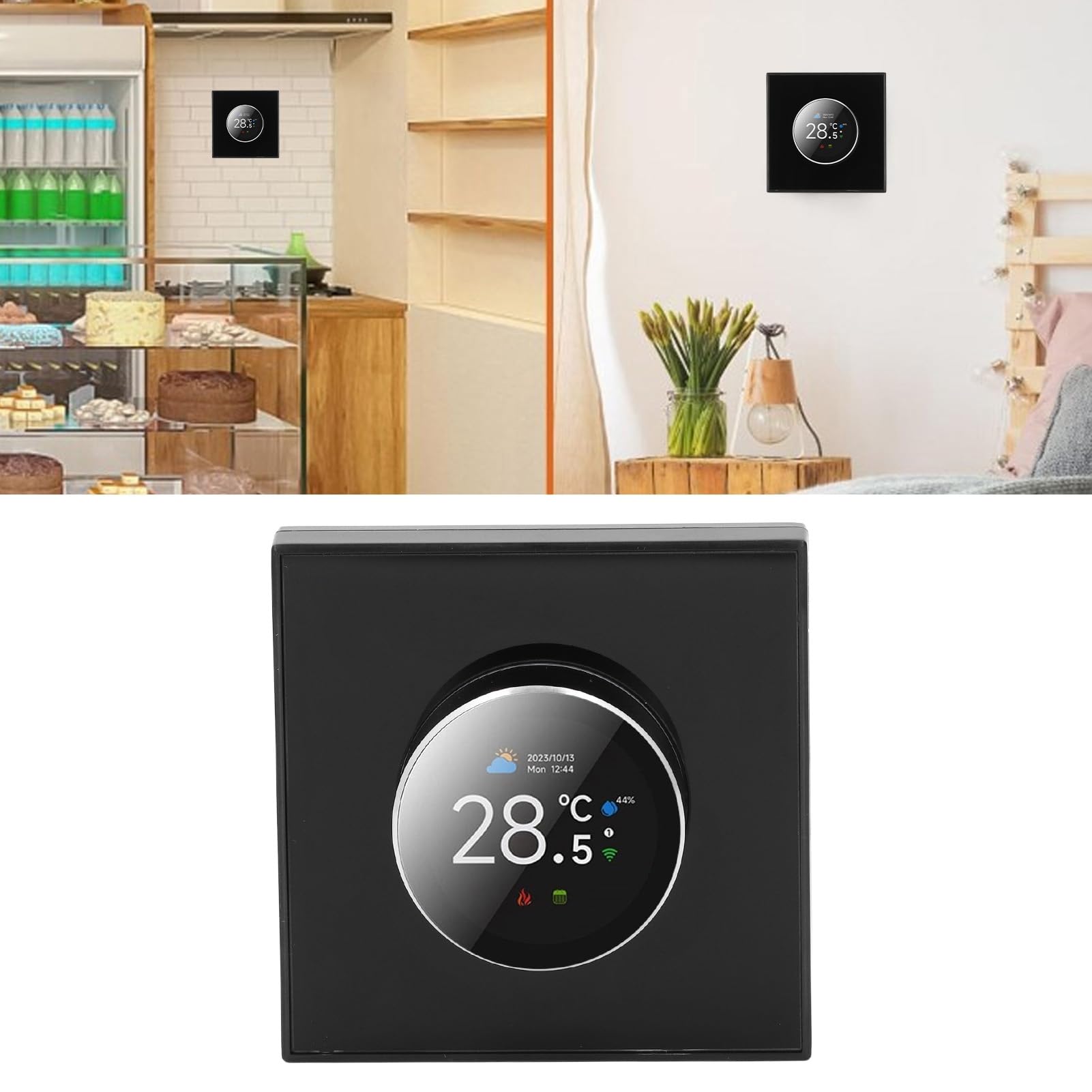 Inteligentny Termostat z Pokrętłem Ogrzewanie Wody Cyfrowe Sterowanie do Domowego Biura Nowoczesny Design i Sterowanie Głosowe 1 Jednostka