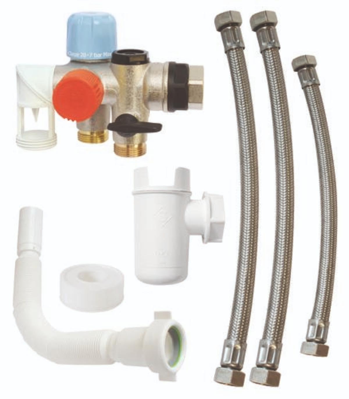 SOMATHERM FOR YOU - Kit Completo di Gruppo Tripla Sicurezza in Acciaio Inox Orientabile per Acqua Aggressiva - Ideale per Installazioni Domestiche e Professionali - Garantendo una Protezione Ottimale