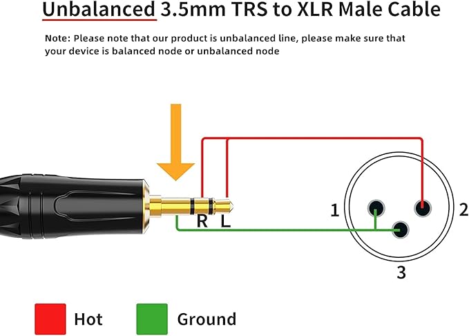 CableCreation Cable 3.5mm a XLR 6 pies, 2 unidades, Macho a Macho miniatura 2
