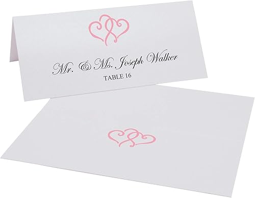 Miniatura 8 de Linked Hearts - Tarjetas de lugar imprimibles, color plateado (elige color), juego de 60 (10 hojas), impresoras láser y de inyección de tinta,