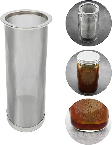Filtro de café, infusor de filtro de acero inoxidable para tarro de conservas de boca ancha y máquina de té helado, infusor de té y frutas de malla