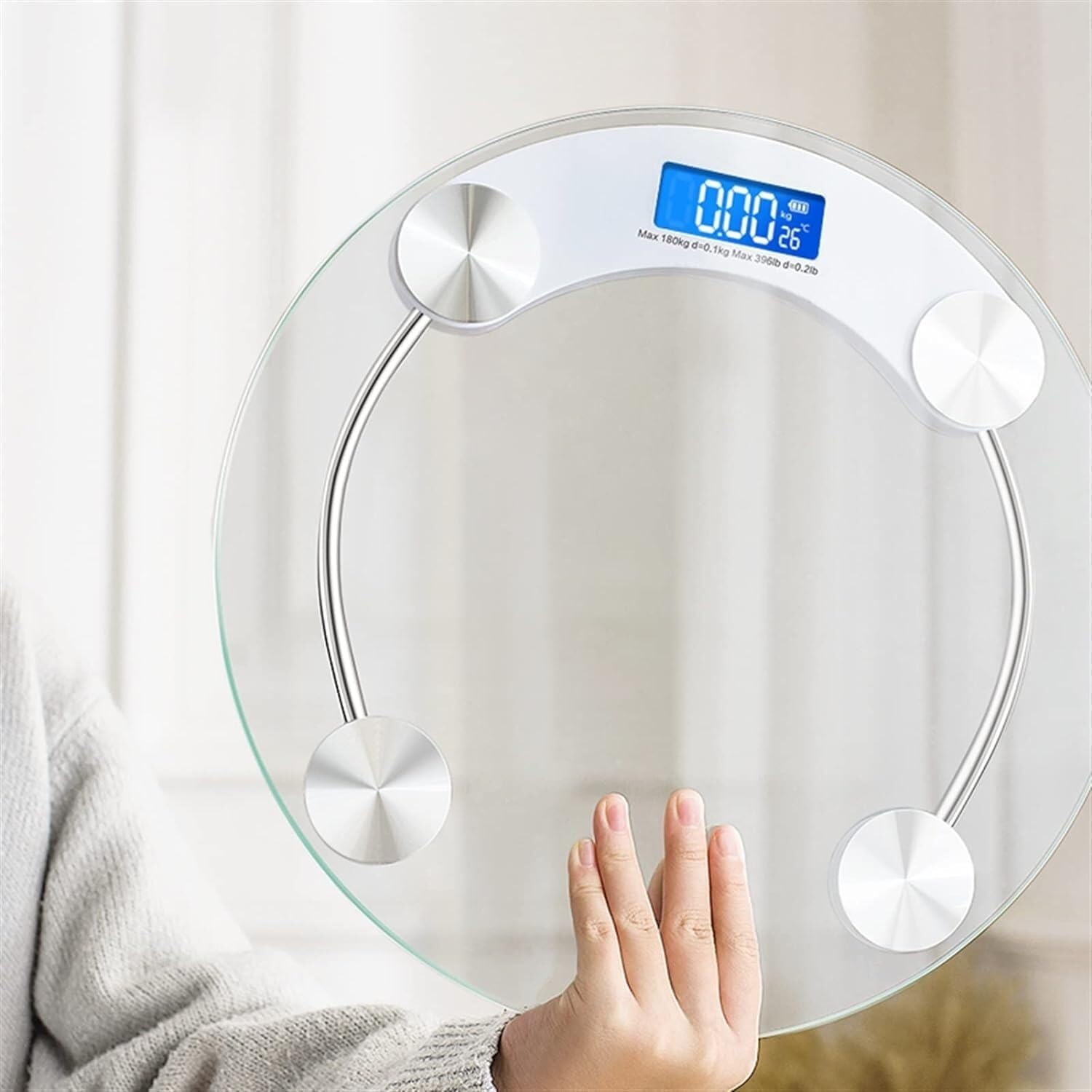 Báscula De Baño Digital Báscula Transparente LCD Electrónica Digital Báscula De Baño Báscula De Peso Multifuncional Control De Peso(Blue)