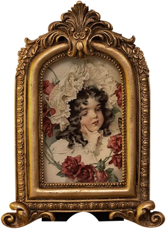 Photo Frame Antique Picture Frame Vintage Ornate Photo Frame Table Top Display and Wall Hanging Home Decor Old Fashioned Photo Gallery Art Decor Wall And Tabletop Picture Frame